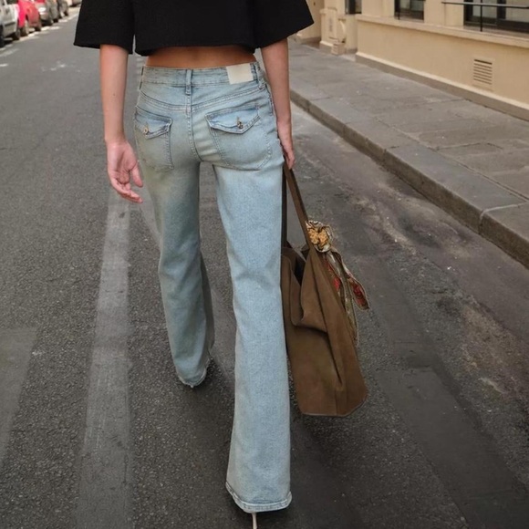 Zara Denim - Zara Low Rise Light Wash Jeans